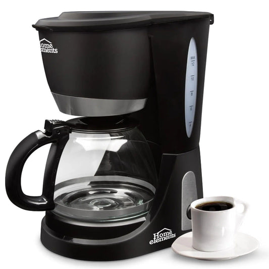 Cafetera Home Elements Con Jarra De Vidrio 12 Tazas