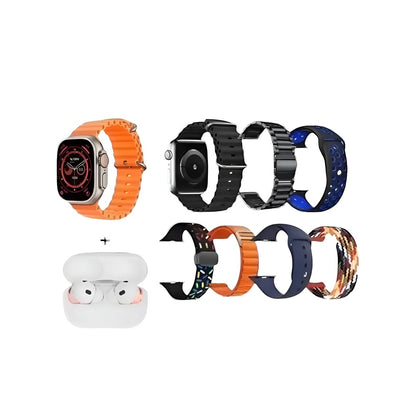 Combo Smartwatch Reloj + Audifonos + Correas Intercambiables