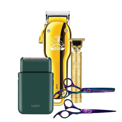 Combo Maquina VGR + Patillera + Afeitadora VGR + Tijeras De Corte