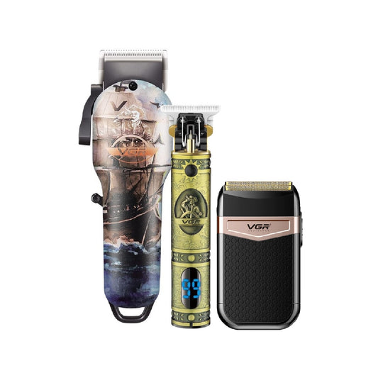 Kit Maquinas Para Cortar Cabello VGR + Afeitadora Shaver