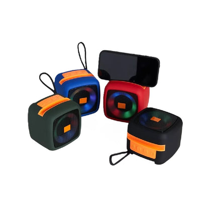 Mini Parlante Portátil Porta Celular Luz LED Con Bluetooth